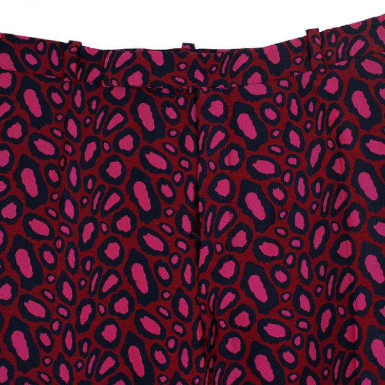 Pre Owned Kenzo Leopard Jacquard Skinny Pants S