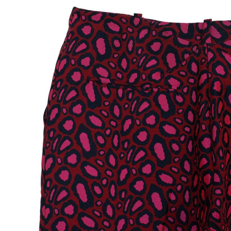 Pre Owned Kenzo Leopard Jacquard Skinny Pants S