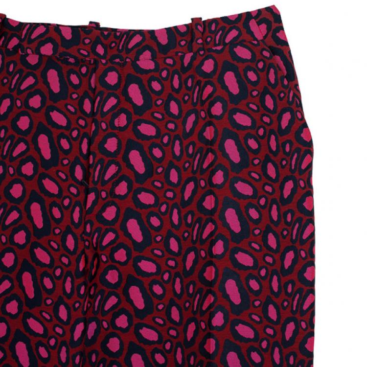 Pre Owned Kenzo Leopard Jacquard Skinny Pants S