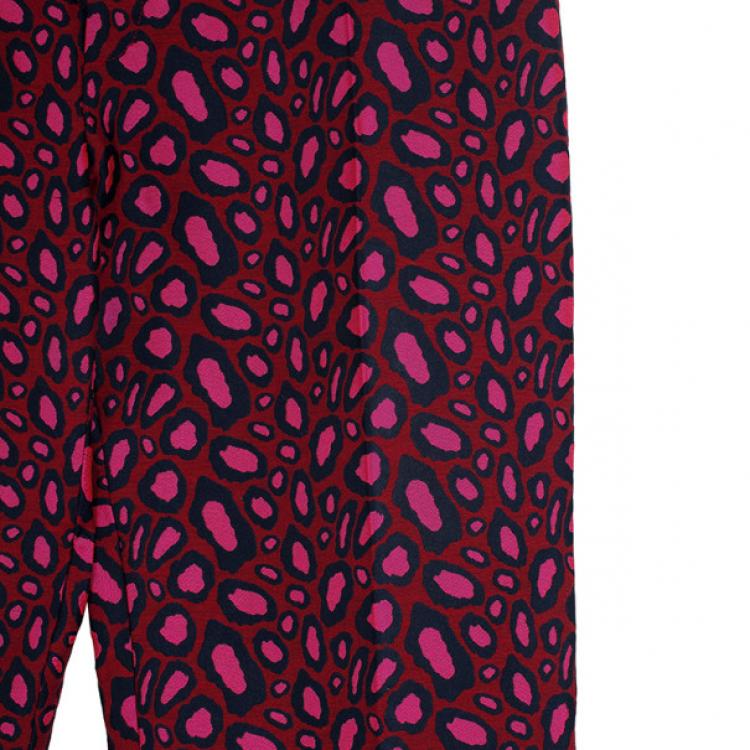 Pre Owned Kenzo Leopard Jacquard Skinny Pants S