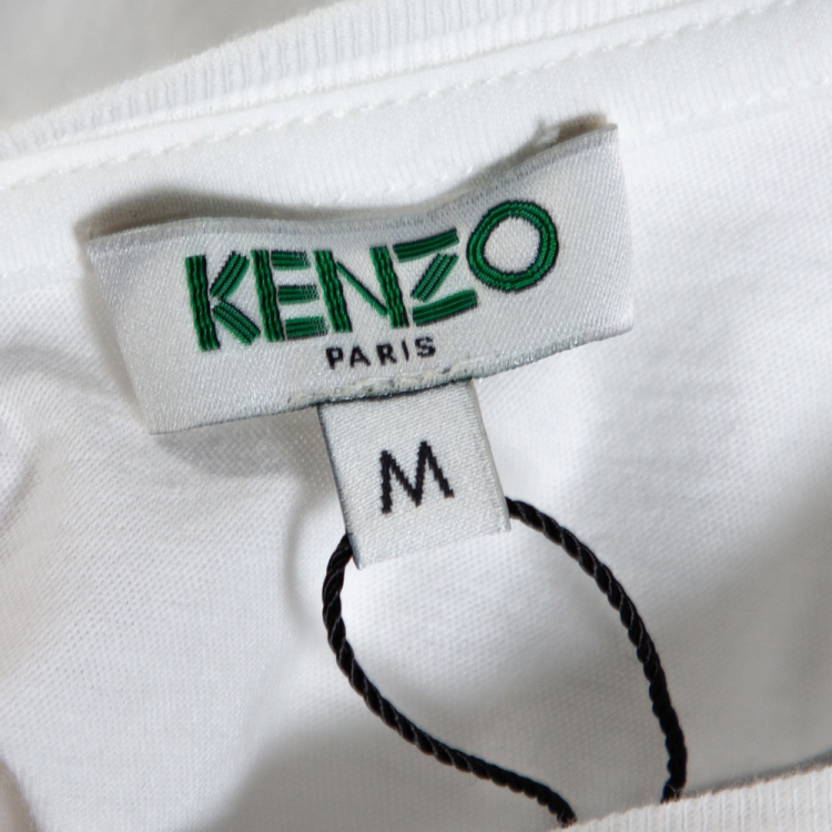 Kenzo White Tiger Print Cotton Crew Neck T-Shirt M Kenzo | The Luxury ...