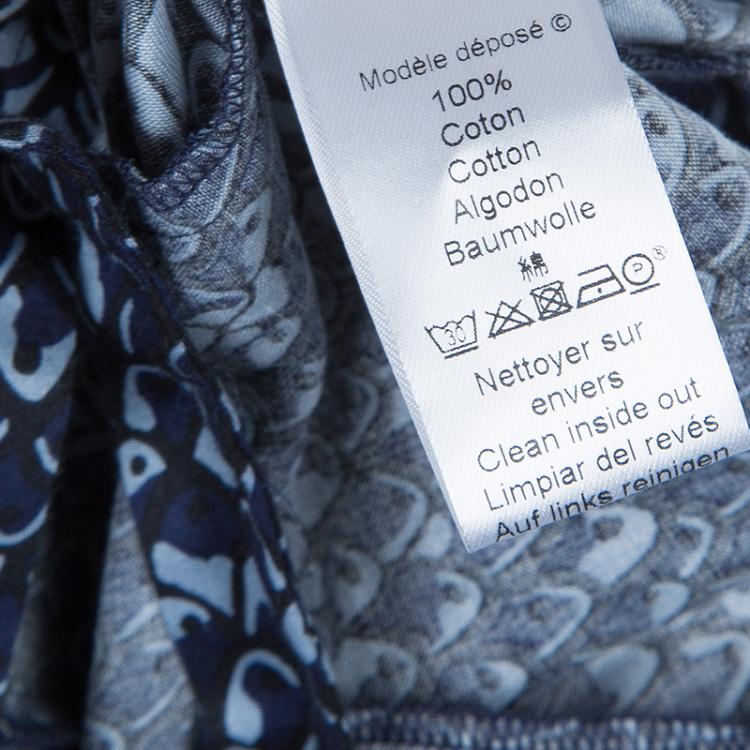Pre Owned Kenzo Blue Printed Long Sleeve Top L