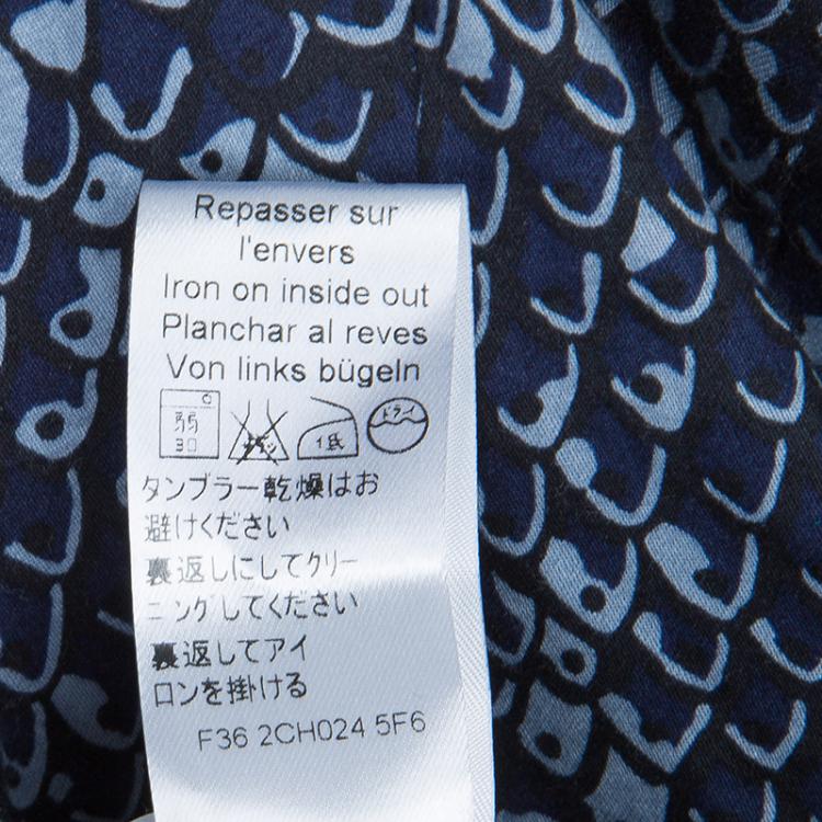 Pre Owned Kenzo Blue Printed Long Sleeve Top L