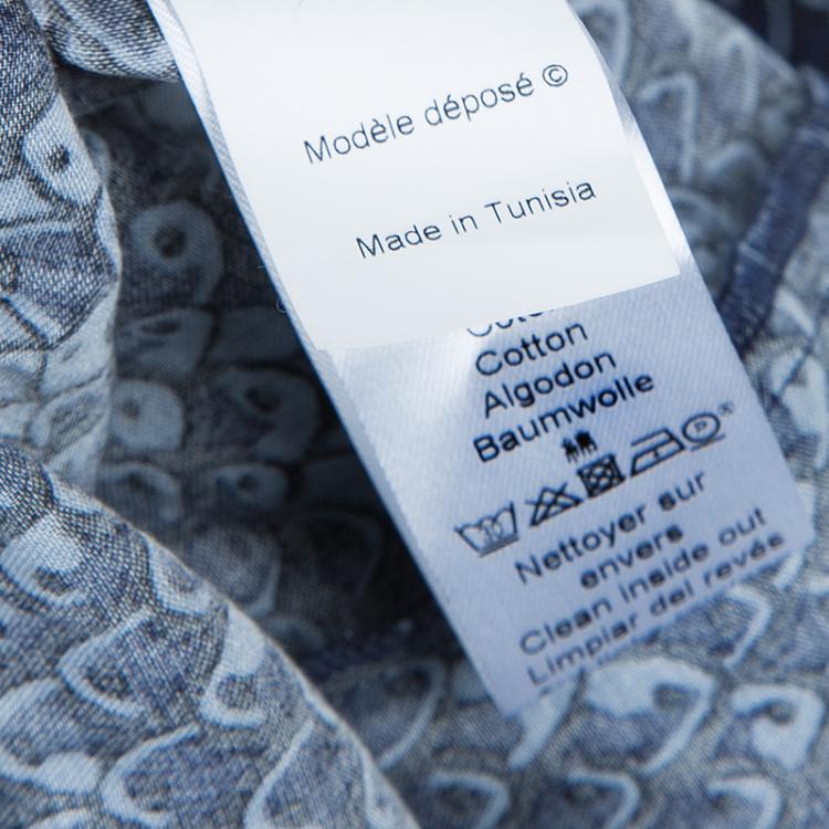 Pre Owned Kenzo Blue Printed Long Sleeve Top L