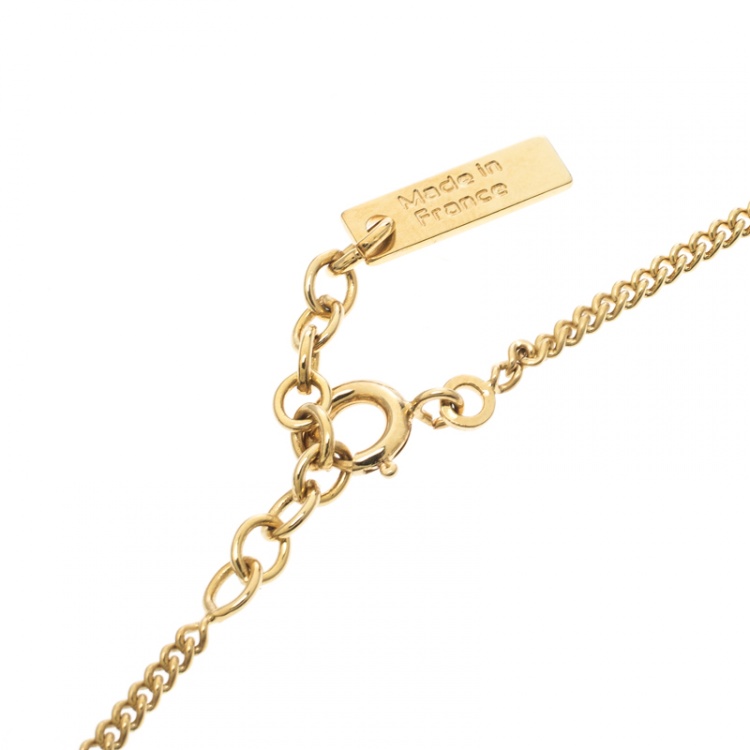 Pre Owned Kenzo Shark Tooth Gold Tone Pendant Necklace