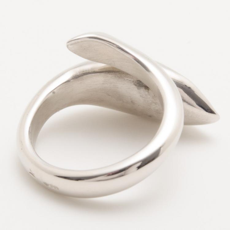 Pre Owned KENZO Calla Flower Silver Ring Size 52