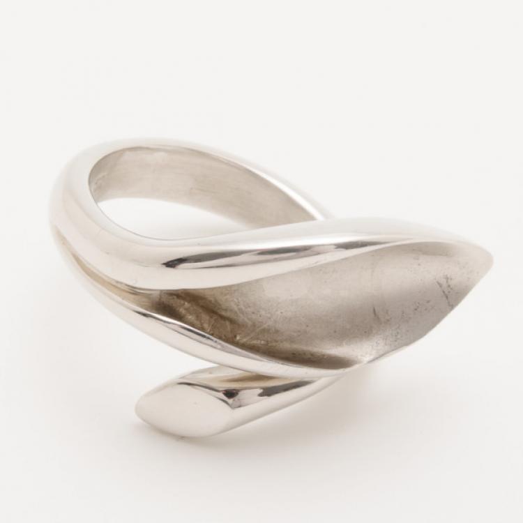 Pre Owned KENZO Calla Flower Silver Ring Size 52