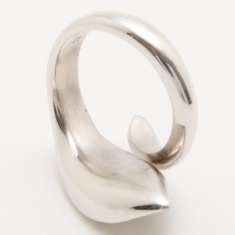 Pre Owned KENZO Calla Flower Silver Ring Size 52