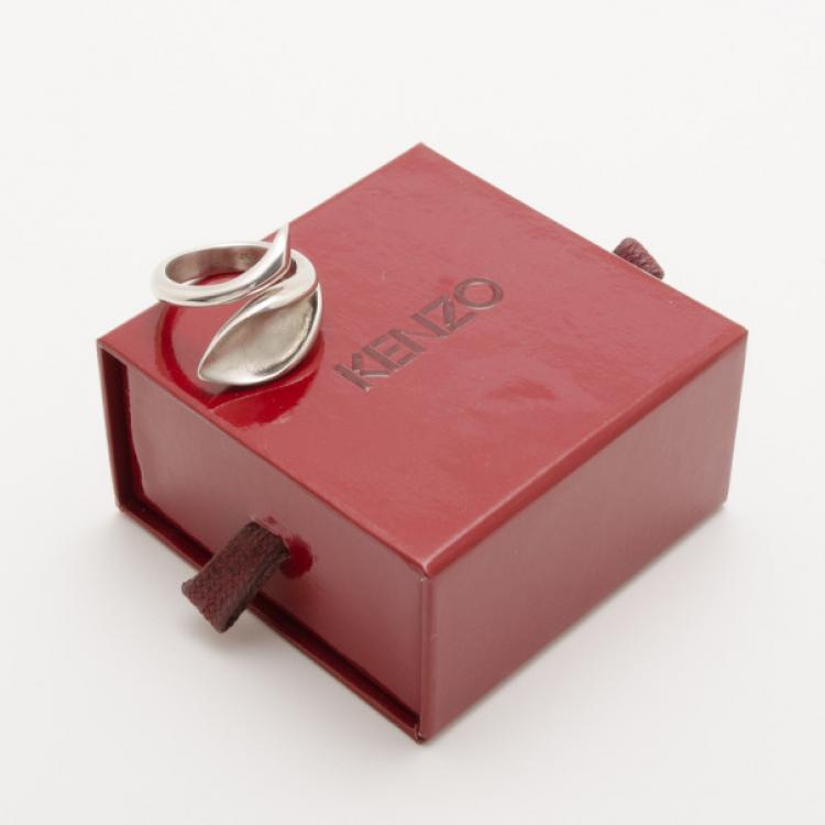 Pre Owned KENZO Calla Flower Silver Ring Size 52