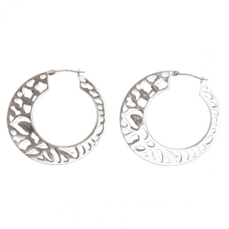 Pre Owned Kenzo Silver Hoop Earrings