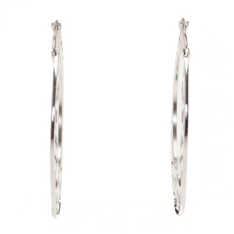 Pre Owned Kenzo Silver Hoop Earrings