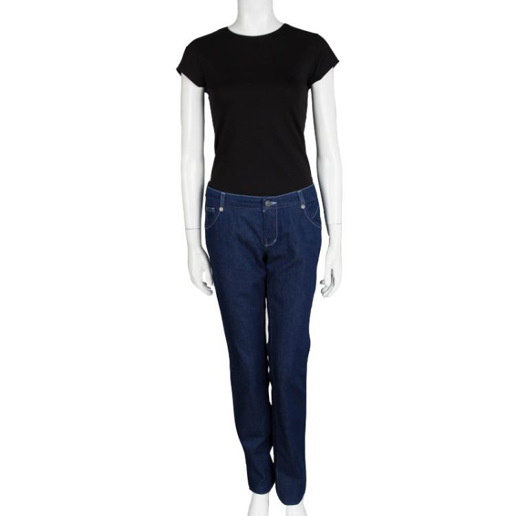 Pre Owned Kenzo Indigo Dark Wash Denim Straight Fit Jeans M