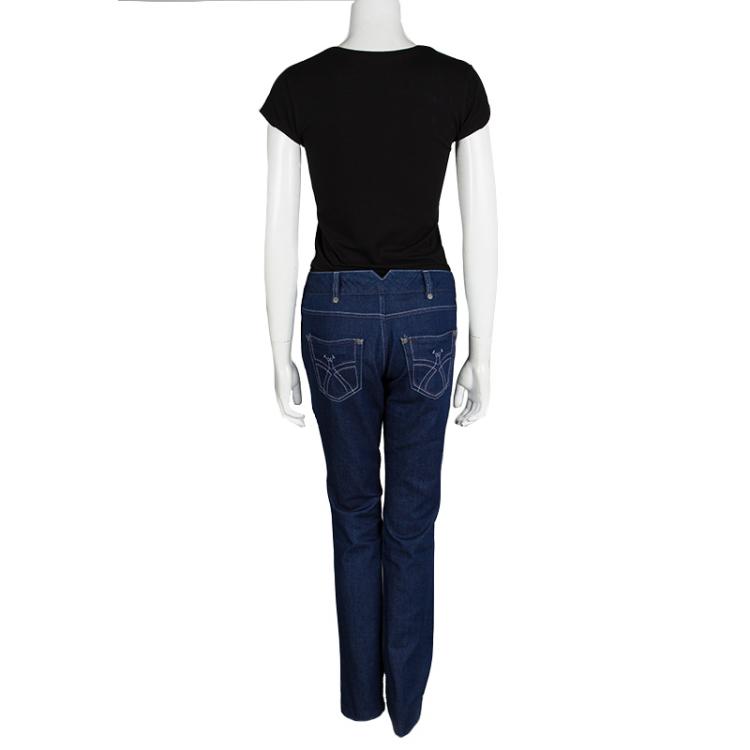 Pre Owned Kenzo Indigo Dark Wash Denim Straight Fit Jeans M