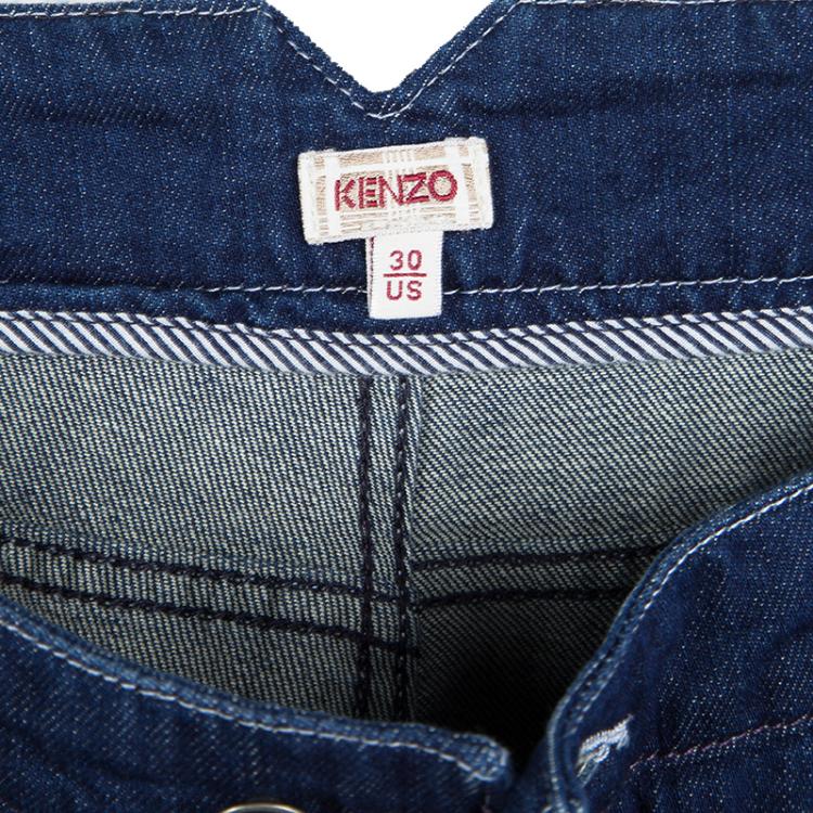 Pre Owned Kenzo Indigo Dark Wash Denim Straight Fit Jeans M