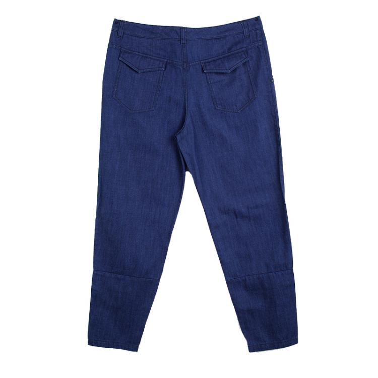 Pre Owned Kenzo Indigo Denim Paneled Bottom Detail Tapered Baggy Jeans L