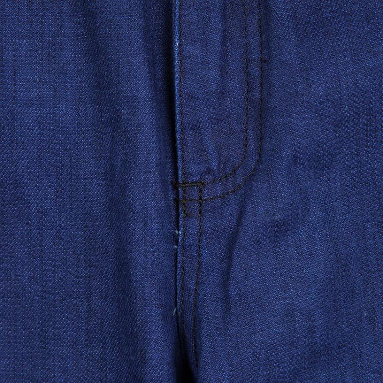 Pre Owned Kenzo Indigo Denim Paneled Bottom Detail Tapered Baggy Jeans L