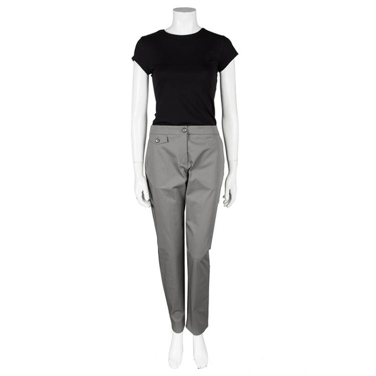 مملوكة مسبقًا Kenzo Grey Cotton Tailored Trousers L