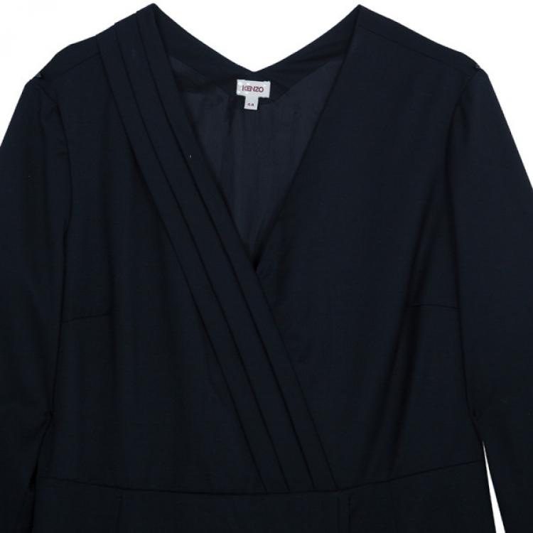 Pre Owned Kenzo Long Sleeves Wrap Dress L