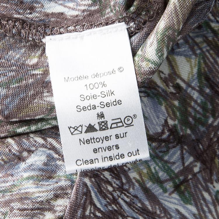 Pre Owned Kenzo Multicolor Scribble Printed Silk Jersey Wrap Shrug M