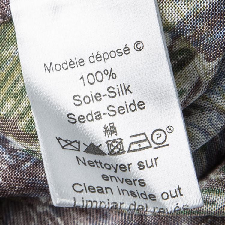 Pre Owned Kenzo Multicolor Scribble Printed Silk Jersey Waist Tie Detail Sleeveless Midi Dress M