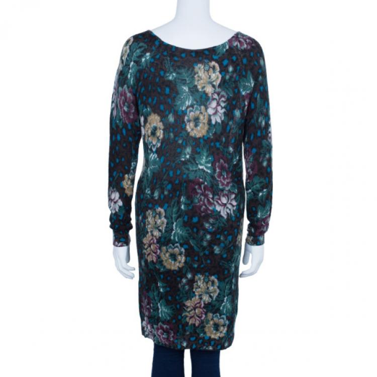 Pre Owned Kenzo Floral Knit Long Top S