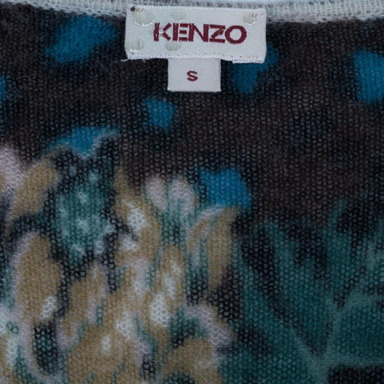 Pre Owned Kenzo Floral Knit Long Top S