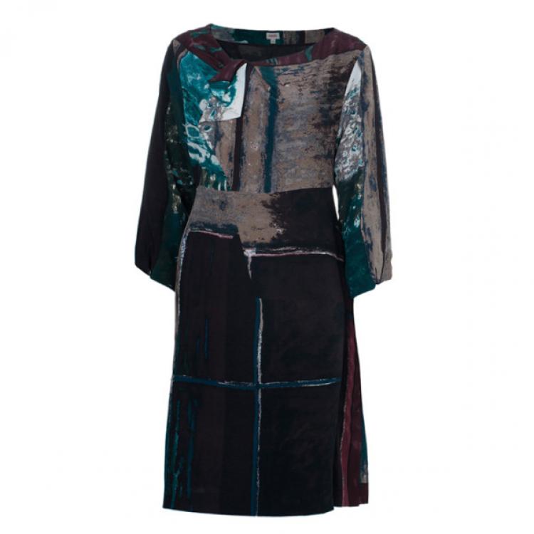 Kenzo Printed Silk Shift Dress L Kenzo | The Luxury Closet
