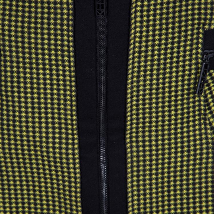 Pre Owned Kenzo Yellow and Black Textured Waffle Knit Zip Detail Mini Skirt M
