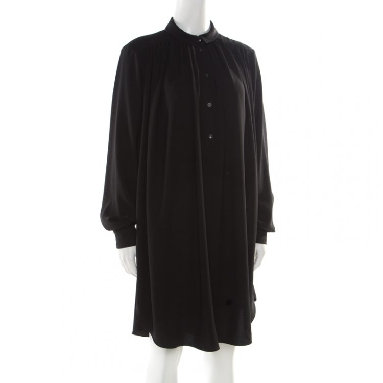 Pre Owned Kenzo Black Layered Long Sleeve Oversized Tunic Dress M