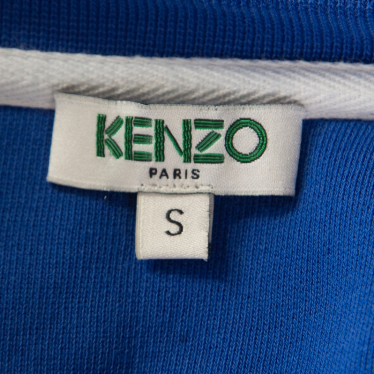 Pre Owned Kenzo Blue Embroidered Eye Motif Sweatshirt S