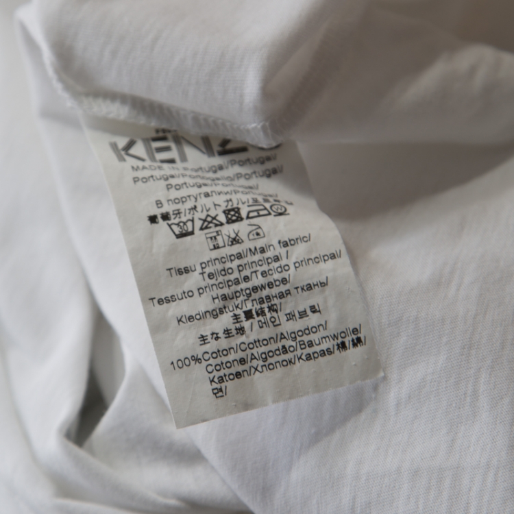 مملوكة مسبقًا Kenzo White Tiger Motif Print Cotton Jersey Crew Neck T Shirt M