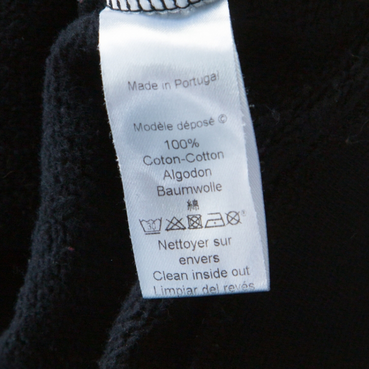 Pre Owned Kenzo Jungle Black Embroidered Tiger Motif Sweatshirt M