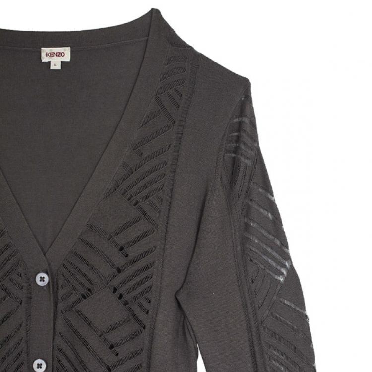 Pre Owned Kenzo Button Down Knit Cardigan L