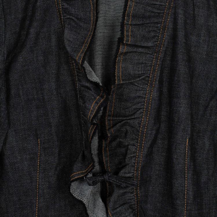Pre Owned Kenzo Frill Denim Suit XL