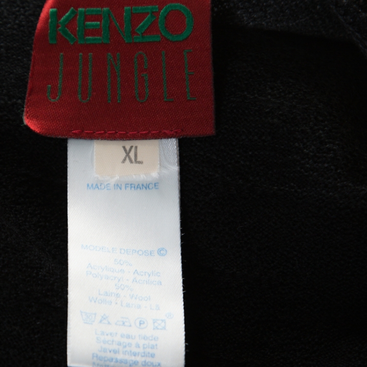 Pre Owned Kenzo Jungle Multicolor Wide Striped Knit Bateau Neck Maxi Dress XL