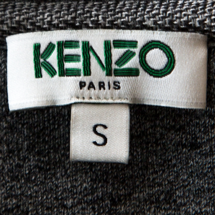 Pre Owned Kenzo Multicolor Printed & Tiger Embroidered Knit Sweatshirt S