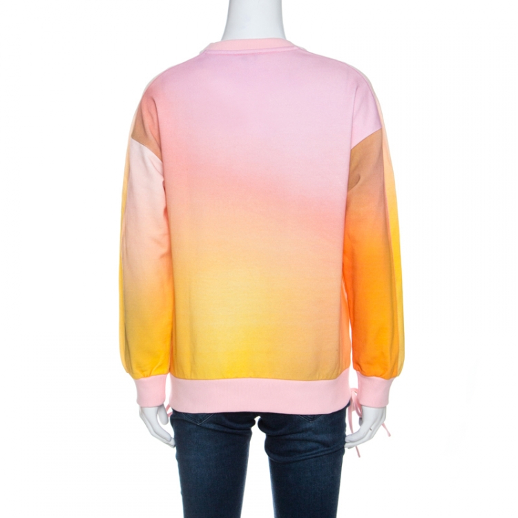مملوكة مسبقًا Kenzo Multicolor Ombre Print Knit Side Zip Detail Sweatshirt S