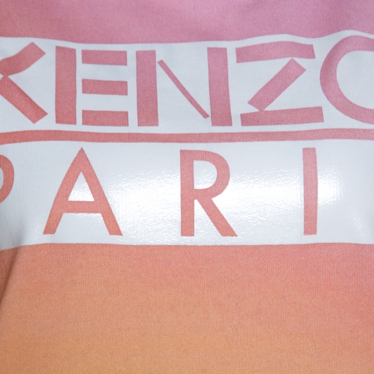 مملوكة مسبقًا Kenzo Multicolor Ombre Print Knit Side Zip Detail Sweatshirt S
