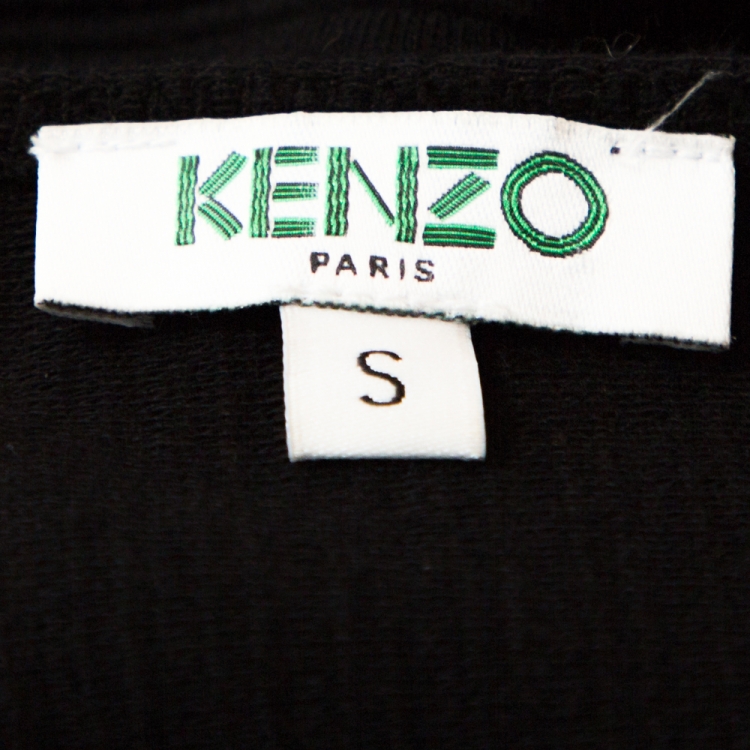 Pre Owned Kenzo Black Rib Knit Drop Waist Backless Dress S