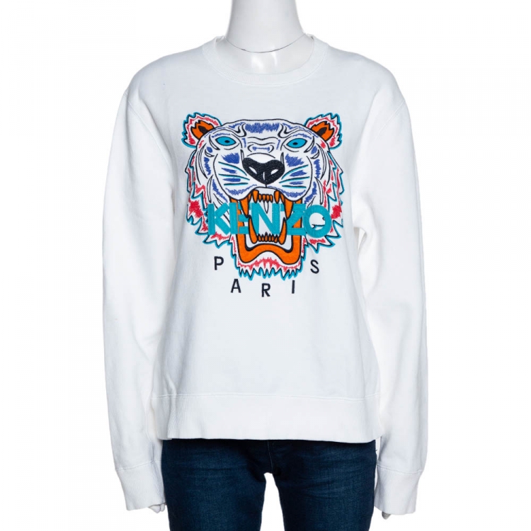 Kenzo White Tiger Embroidered Sweatshirt Kenzo | TLC