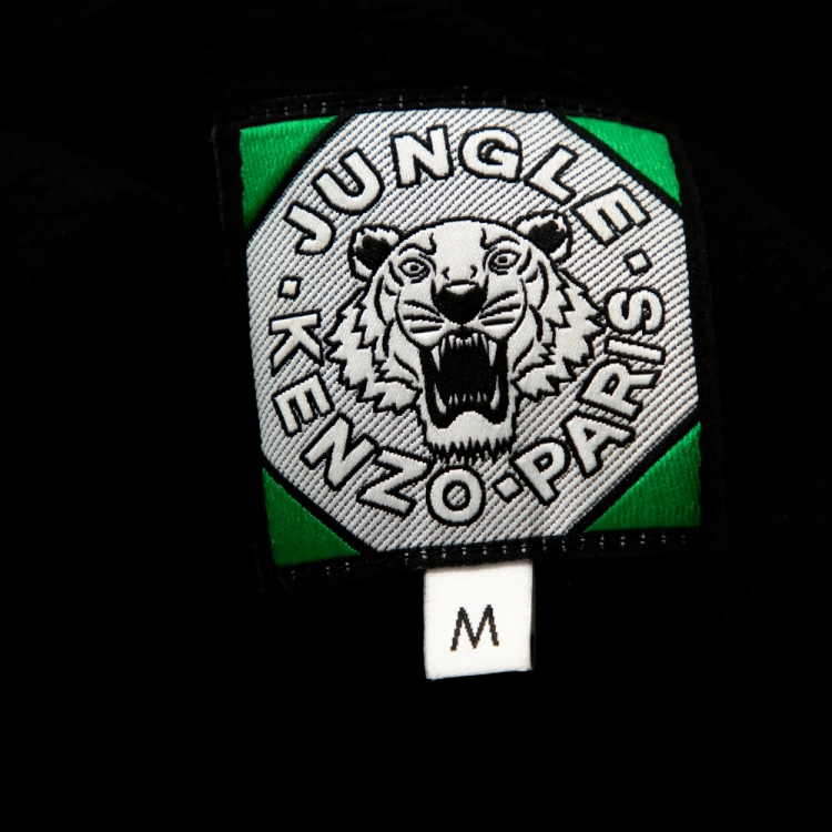 Pre Owned Kenzo Black Knit Tiger Motif Sweatshirt Dress M 