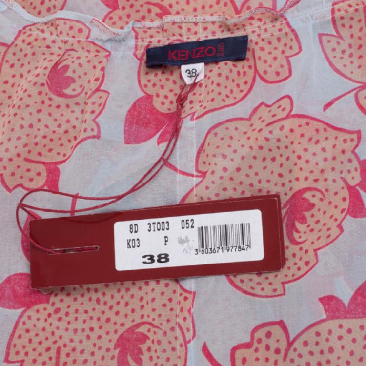 Pre Owned KENZO Printed Ruffled Blouse