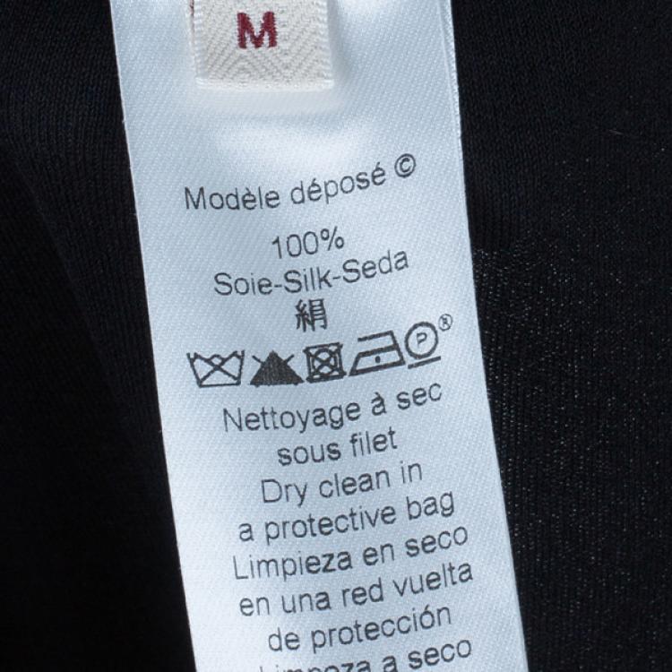 Pre Owned Kenzo Black Draped Asymmetric Top M