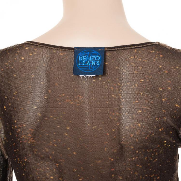 Pre Owned Kenzo Patterned Multicolored Long Sleeve Shirt S