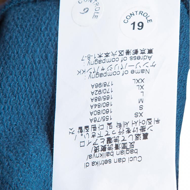Pre Owned Kenzo Teal Tiger Embroidered Sweater Dress XS