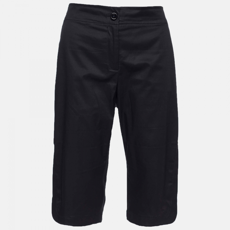 Pre Owned Kenzo Black Cotton Stretch Culottes XL