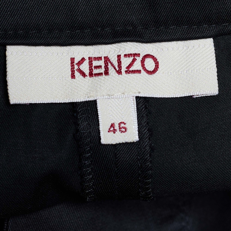 Pre Owned Kenzo Black Cotton Stretch Culottes XL