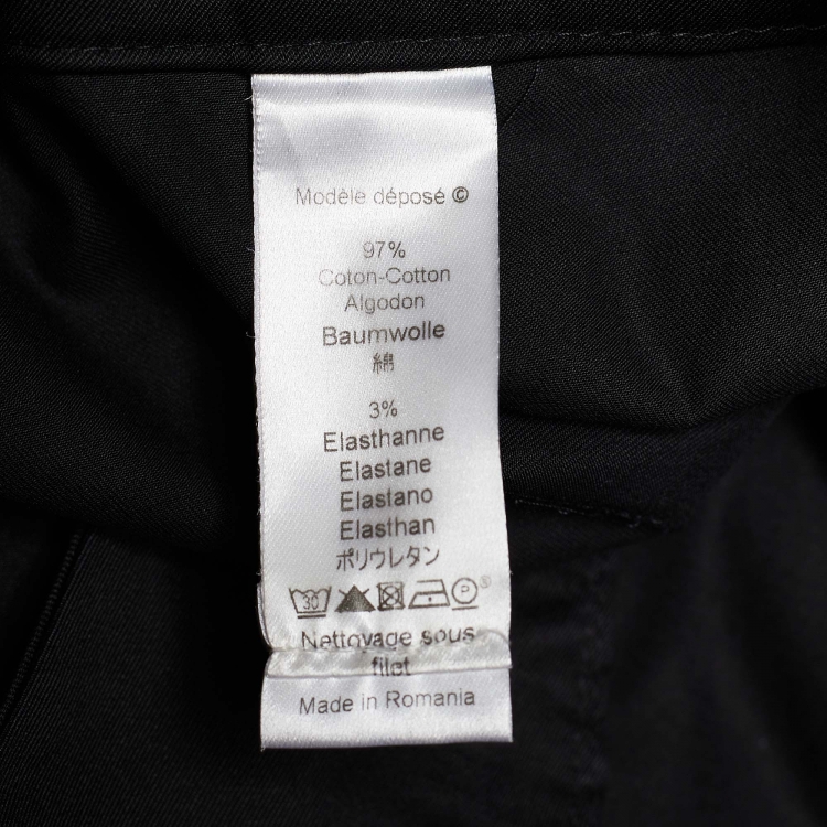 Pre Owned Kenzo Black Cotton Stretch Culottes XL