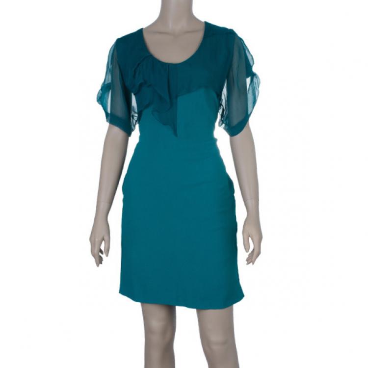 Pre Owned Kenzo Turquoise Shift Dress M