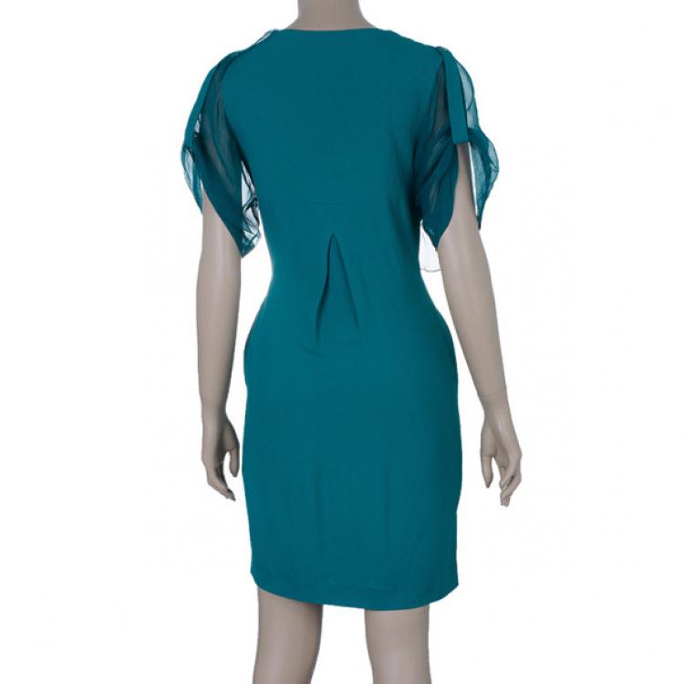 Pre Owned Kenzo Turquoise Shift Dress M